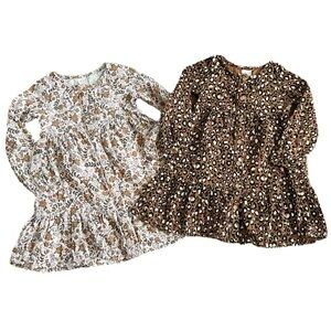 Wonder Nation toddler Girls Dress Bundle Size 4T 5T leopard floral print fall